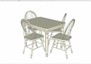 某室内桌椅组合SU(草图大师)模型