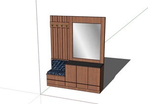 某现代风格整体详细的独特柜子节点SU(草图大师)模型