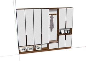 详细的完整衣柜柜子节点SU(草图大师)模型