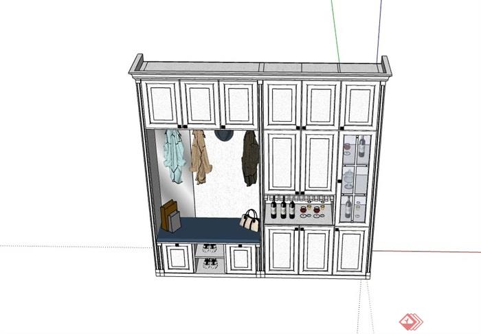 某整体详细的完整现代柜子节点su模型