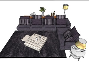 详细的完整沙发组合SU(草图大师)模型