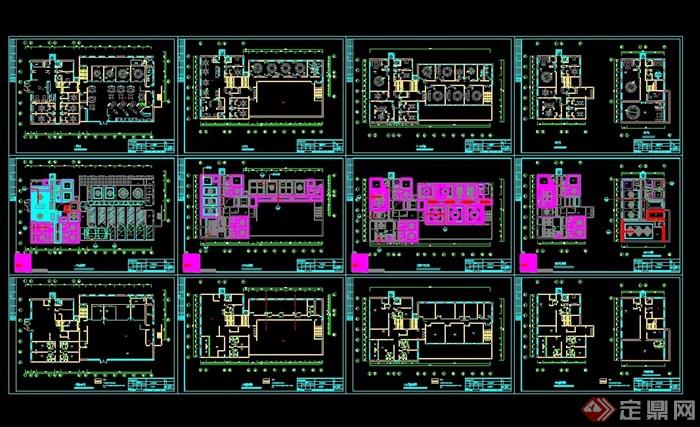 详细的完整海鲜酒店餐饮空间cad施工图