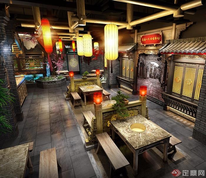 中式火锅中餐厅详细设计jpg效果图
