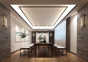 上海茶楼餐饮空间设计jpg效果图