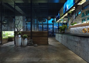 某详细的餐厅餐饮空间设计jpg效果图