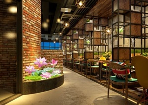 某现代风格整体详细餐饮空间设计设计jpg效果图
