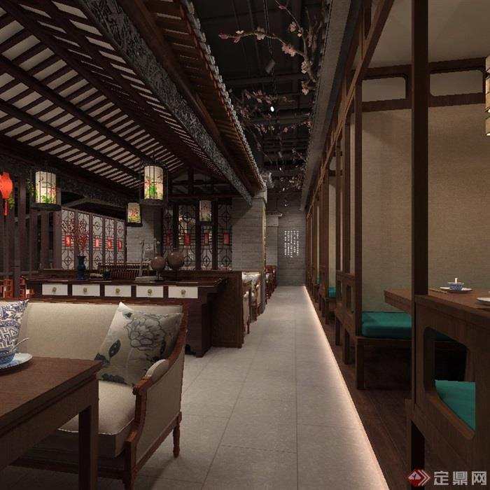 某详细的完整现代餐厅设计饭店餐饮空间jpg效果图
