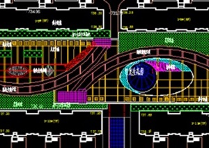 步行街景观规划设计中平面图三个方案