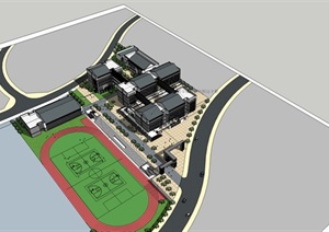 学校设计 新中式校园设计