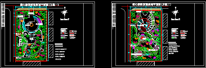 街心游园两个设计方案CAD(3)