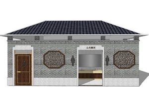 新中式公厕公园小型公共卫生间旅游景区公共厕所方案ＳＵ模型32
