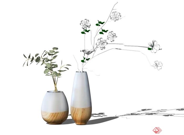 现代花瓶摆件装饰品陈设SU模型 - 副本 (2)