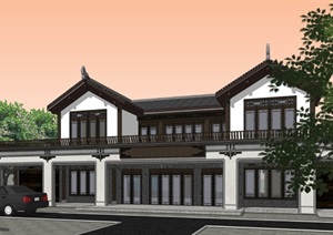 新中式  400平 别墅   乡村    自建 施工图  SU(草图大师)模型