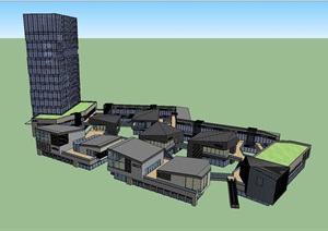 柳州中国铁建·国际城商业办公项目SU(草图大师)设计模型