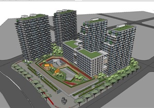 上海石龙租赁住房项目方案 SU(草图大师)设计模型