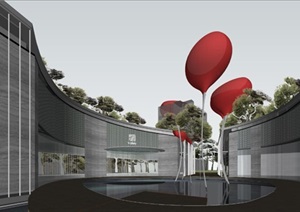 新力售楼处示范区+幼儿园项目SU(草图大师)设计模型