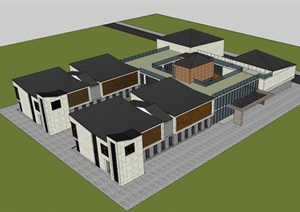合肥巢湖新中式幼儿园方案SU(草图大师)设计模型