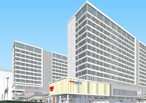 中海北京丽春湖酒店+商业+长租公寓综合体SU(草图大师)设计模型