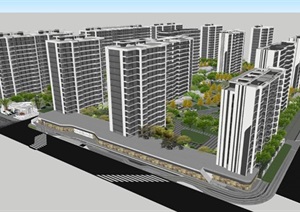 杭州阳光城·未来悦现代高层+大区景观方案SU(草图大师)设计模型