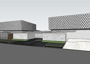 4个现代风格售楼处建筑概念方案SU(草图大师)设计模型