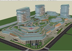 福建三明市第一医院方案SU(草图大师)设计模型