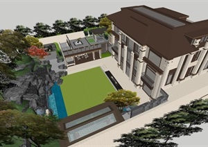 龙湖中式独栋别墅样板展示区SU(草图大师)设计模型