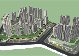 宜宾铁投·三江国际现代高层小区SU(草图大师)设计模型