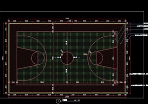 标准尺寸篮球场做法CAD施工图详图