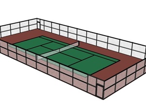 一个标准的网球场模型SU(草图大师)2018