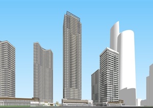 f建筑设计-滨江现代横线条超高层住宅公寓7.0