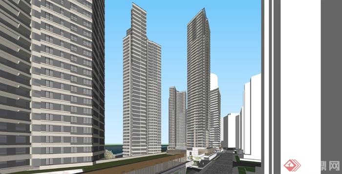 f建筑设计-滨江现代横线条超高层住宅公寓7.0 (4)