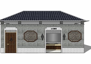 一个新中式公厕 (35)模型