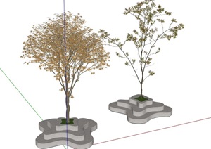 一个现代景观树池SU(草图大师)模型