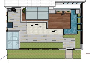 一个现代风格首层庭院方案设计模型