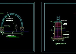 拱形铁艺廊架标准CAD施工图