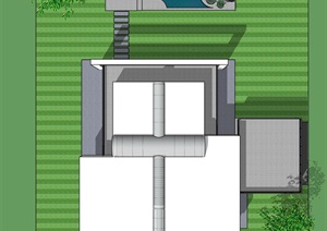 独栋别墅方案设计，当代席SU(草图大师)模型