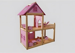 室内儿童玩具屋3D模型