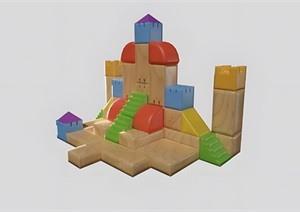 室内儿童积木城堡3D模型