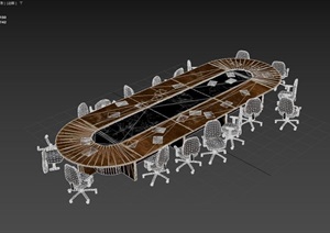 会议室破旧会议桌3D模型