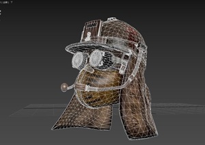 游戏角色荒地头盔3D模型